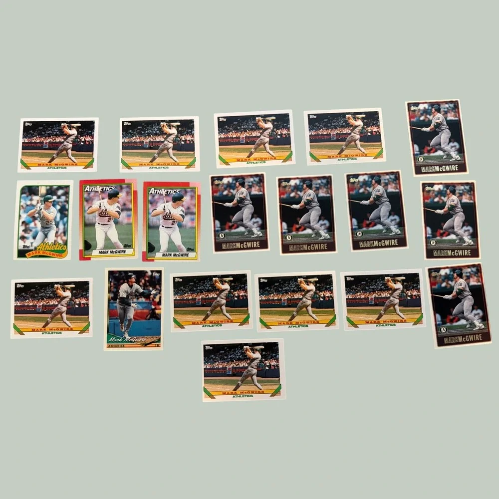 Mark McGwire Baseball Card Lot 18 Topps Oakland A's Mixed Years Raw MLB Cards